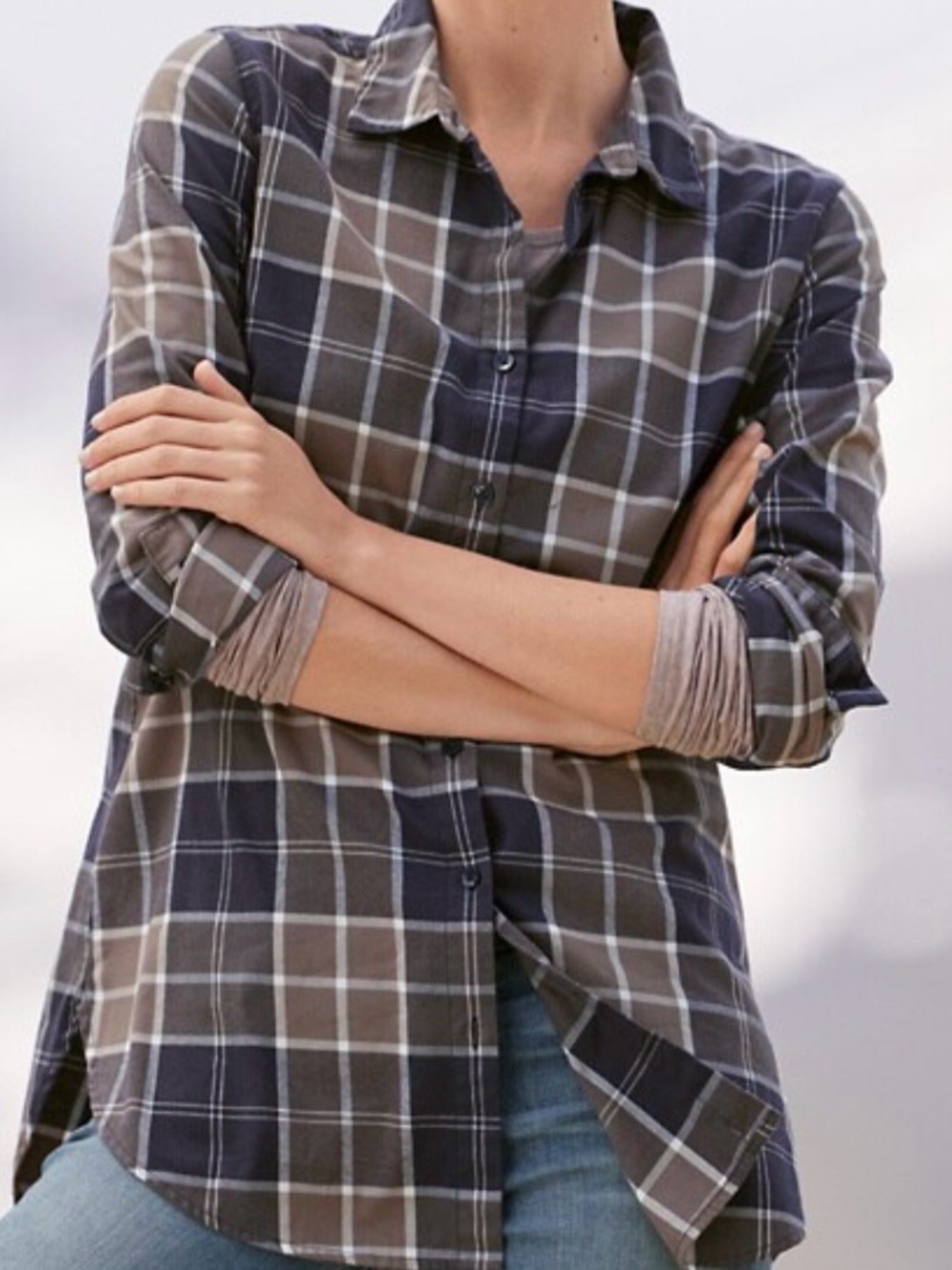 Women size 14 
Organic 100% Pima Cotton
Women Button Up Tunic Shirt